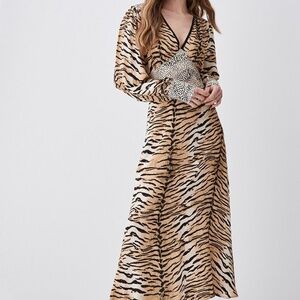 Karen Millen Mix Animal Print Maxi Dress Size 6 NWT